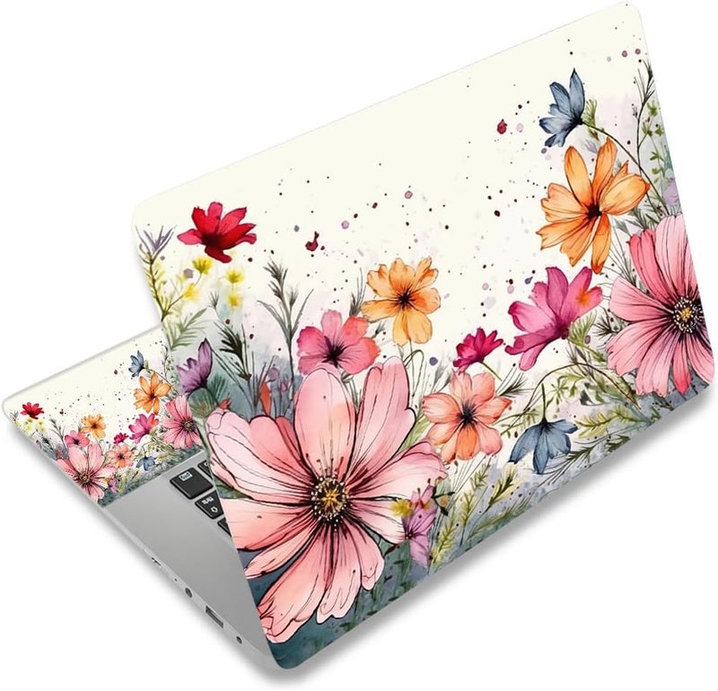 ARTSO Laptop Skin Sticker Decal,16.5 17 17.3inch Laptop Netbook PC Notebook Universal Vinyl Reusable Skin Sticker Cover Personalized Art Case Protector, Flowers Plants - Image 1